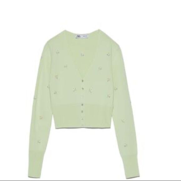 ZARA EMBROIDERED FLOWER JACKET - Picture 6 of 7